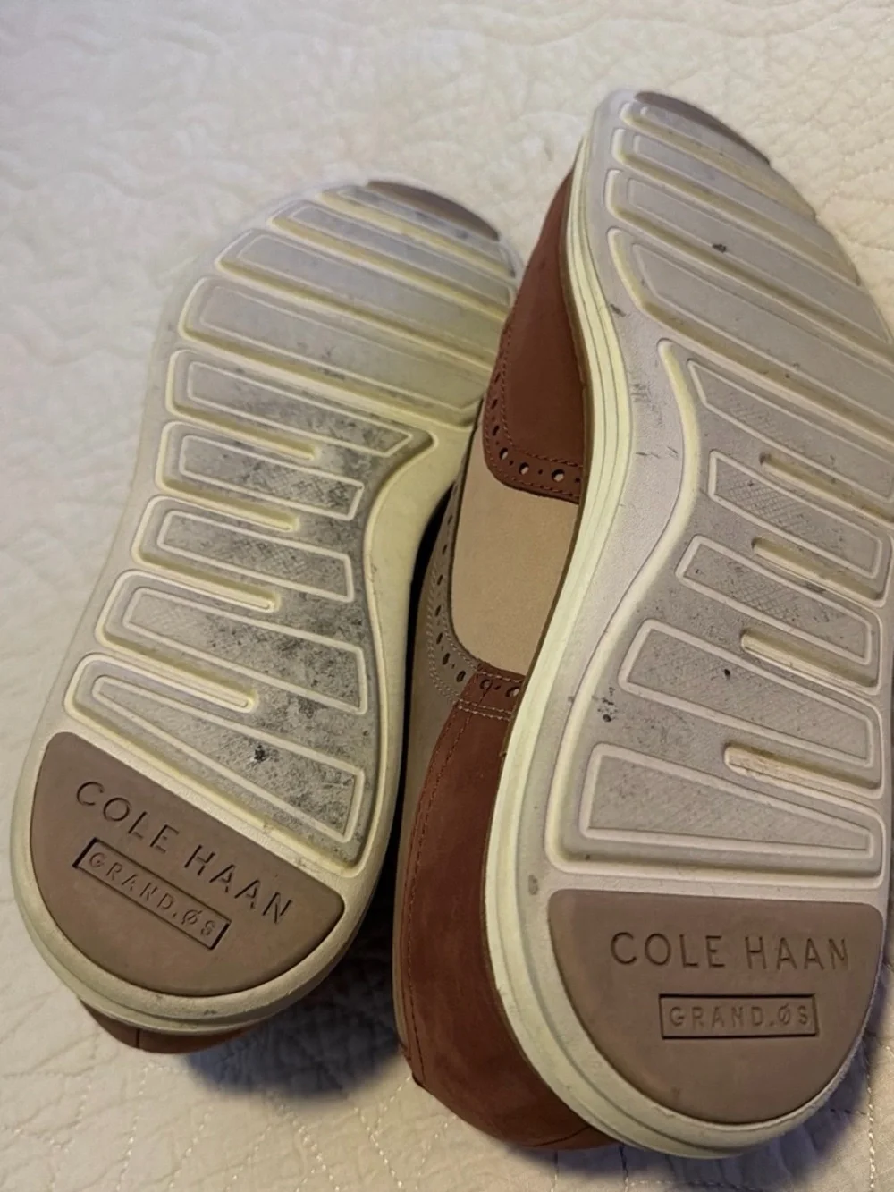 Classic Two-Tone Men’s Wingtip Oxfords in Brown and Taupe #Cole Haan
